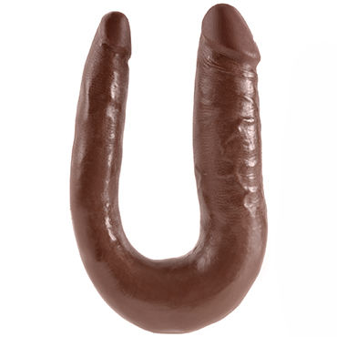 Pipedream KIng Cock U-Shaped Small Double Trouble, коричневый - фото, отзывы