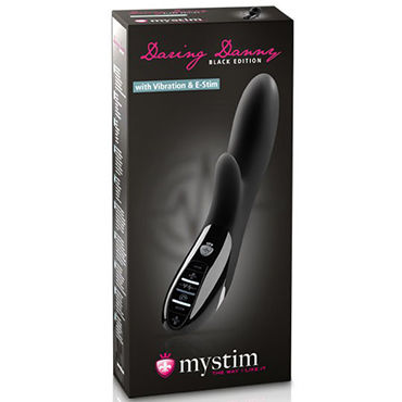 Mystim Daring Danny E-Stim Vibe Black Edition - Вибратор с клиторальным отростком для электростимуляции - купить в секс шопе