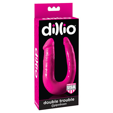 Pipedream Dillio Double Trouble, розовый, Реалистичный двойной фаллоимитатор