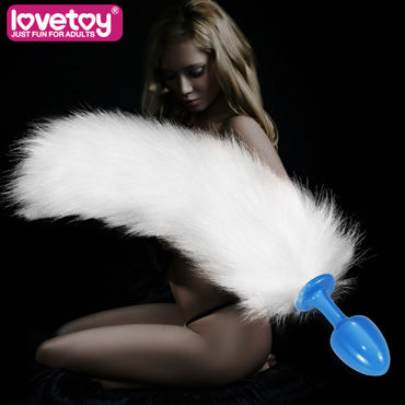 Lovetoy Tail Color, голубая, С длинным белым хвостом