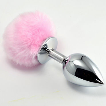 Lovetoy Tail Rabbit Small, серебряная, С розовым хвостиком