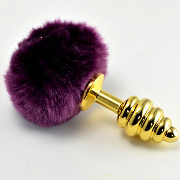 Lovetoy Tail Rabbit Spiral, золотая, С фиолетовым хвостиком