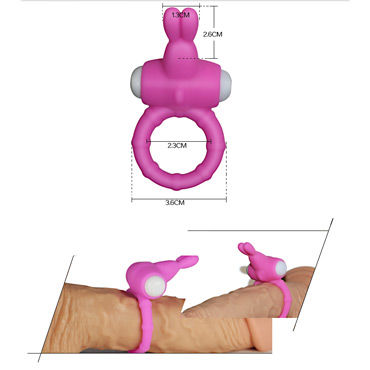 Lovetoy Power Thriller Clit Cockring, розовое - Эрекционное кольцо с вибрацией - купить в секс шопе