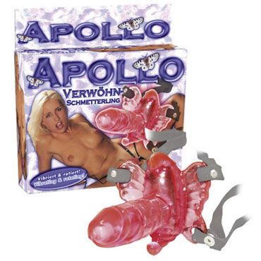 You2Toys Apollo Strap On Penis, Вибробабочка с фаллосом