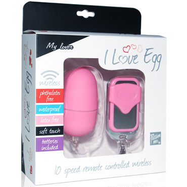 LoveToy I Love Egg, розовое, Виброяйцо среднее