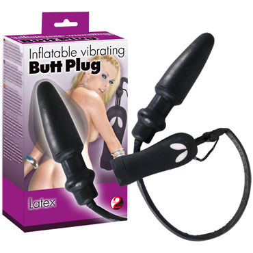 You2Toys Inflatable Vibrating Butt Plug, черная, Вибровтулка увеличивающаяся