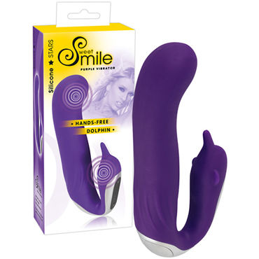 Smile Hands-Free Dolphin, фиолетовый, Вибратор с клиторальным стимулятором