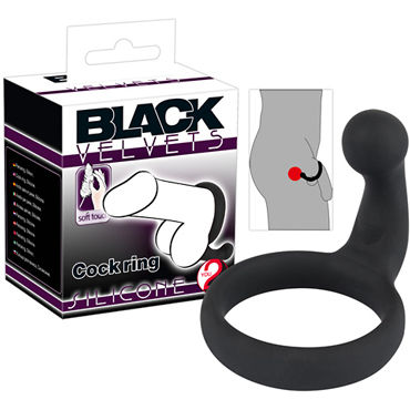 You2Toys Black Velvets Cock Ring, черное, Кольцо для пениса-анальный стимулятор