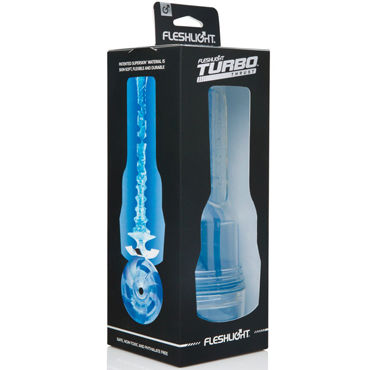 Fleshlight Turbo Thrust, кристально-голубой - Мастурбатор трехступенчатый - купить в секс шопе