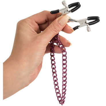 You2Toys Nipple Clamps with Chain, фиолетовые, Зажимы на соски и другие товары You2Toys с фото