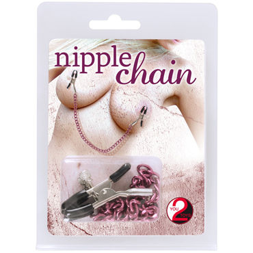 Новинка раздела Секс игрушки - You2Toys Nipple Clamps with Chain, фиолетовые