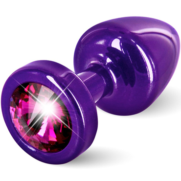 Diogol Anni, фиолетовая, Втулка с розовым кристаллом Swarovski