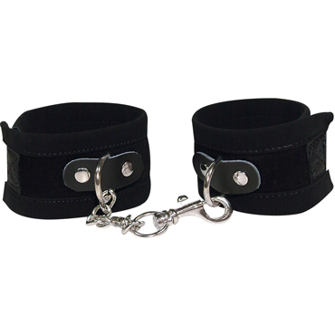 Bad Kitty Handcuffs, черные, Наручники из замши