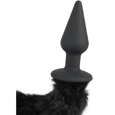 Bad Kitty Plug + Tail, черная - Анальная пробка с хвостиком - купить в секс шопе