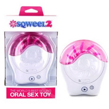 Sqweel 2, бело-розовый - Клиторальный стимулятор, имитирующий оральные ласки - купить в секс шопе
