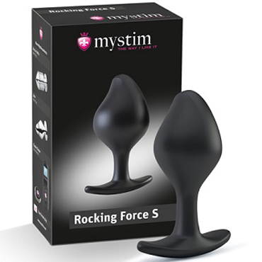 Mystim Rocking Force S, черная, Анальная втулка с электростимуляцией