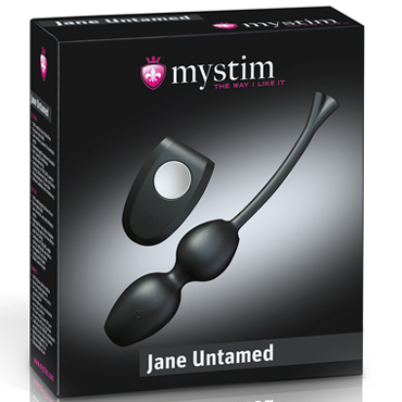 Mystim Jane Untamed, черные - Шарики вагинальные с вибрацией и электростимуляцией - купить в секс шопе