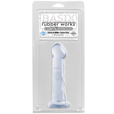PipeDream Basix Rubber Works 6.5" Dong with Suction Cup, прозрачный, Фаллоимитатор на присоске