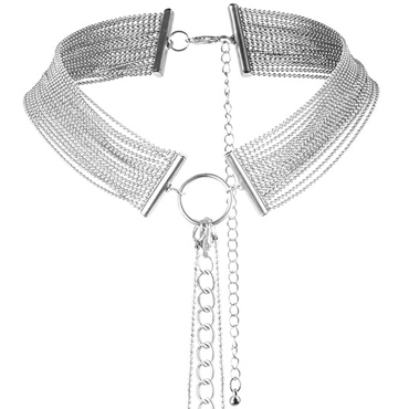 Bijoux Magnifique Metallic chain Choker, серебристый - Металлический ошейник - купить в секс шопе