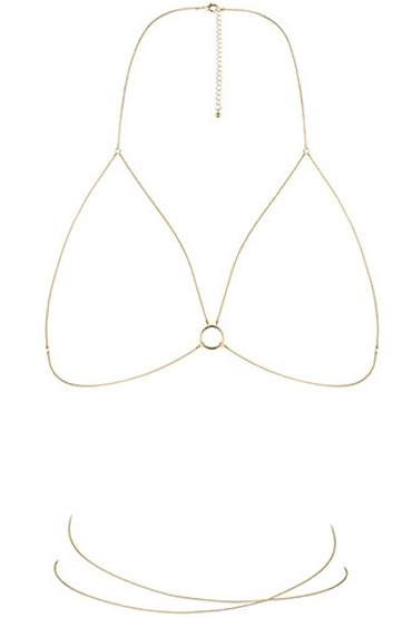 Bijoux Magnifique Bra Chain, золотое - Украшение для тела из металлических цепочек - купить в секс шопе