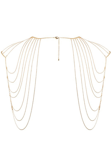 Bijoux Magnifique Metallic Chain Shoulders & Back Jewelry, золотое, Украшение для тела из металлических цепочек и другие товары Bijoux Indiscrets с фото