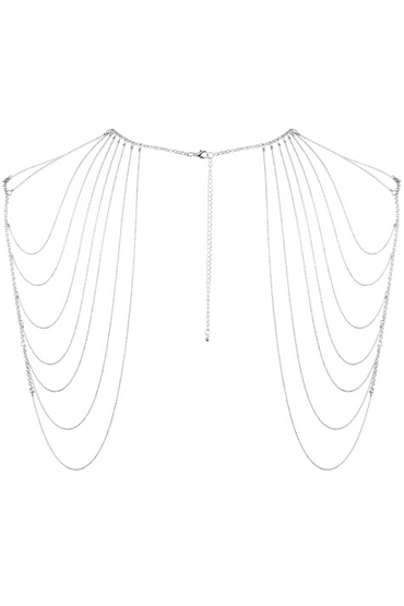 Bijoux Magnifique Metallic Chain Shoulders & Back Jewelry, серебристое, Украшение для тела из металлических цепочек и другие товары Bijoux Indiscrets с фото