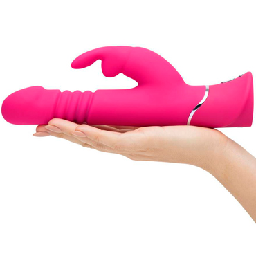 Happy Rabbit Thrusting Vibrator, розовый - Кролик с возвратно-поступательной функцией - купить в секс шопе