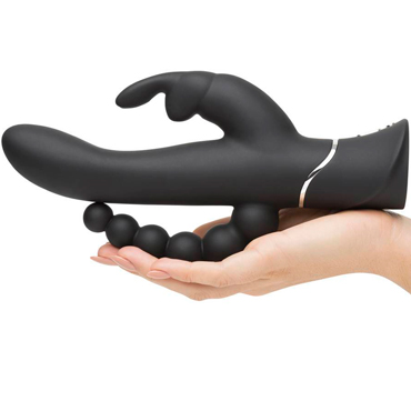 Happy Rabbit Triple Vibrator, черный - Вибратор с анальной и клиторальной стимуляцией - купить в секс шопе