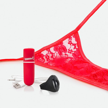 Screaming O Charged Remote Control Panty Vibe, красный, Комплект из перезаряжаемой вибропули и трусиков