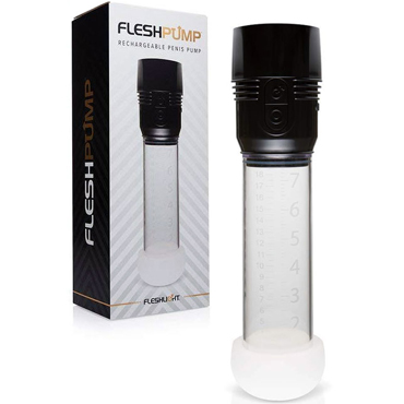 Fleshlight FleshPump, прозрачная, Вакуумная помпа с электромотором
