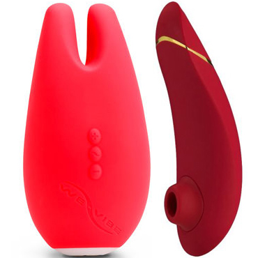 Womanizer Premium + We-Vibe Gala, красный/розовый, Интерактивный мастурбатор