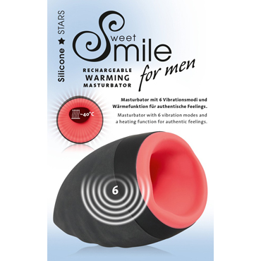 Sweet Smile Rechargeable Warmin Masturbator, черный - подробные фото в секс шопе Condom-Shop