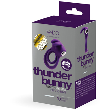 VeDO Thunder Bunny, фиолетовое, Виброкольцо для пениса и другие товары VeDO с фото