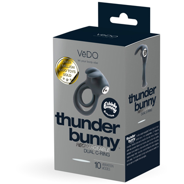 VeDO Thunder Bunny, черное, Виброкольцо для пениса и другие товары VeDO с фото