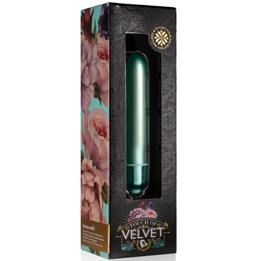 Rocks Off Touch of Velvet, зеленый - Минивибратор с бархатистой поверхностью - купить в секс шопе