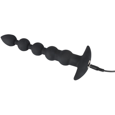 Orion Black Velvets Rechargeable Beads, черная - Анальная цепочка с вибрацией - купить в секс шопе