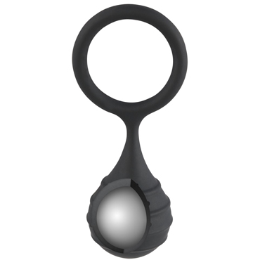 Orion Black Velvets Cock Ring & Weight, черное - Кольцо на пенис или мошонку с утяжелителем - купить в секс шопе