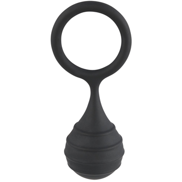 Orion Black Velvets Cock Ring & Weight, черное, Кольцо на пенис или мошонку с утяжелителем