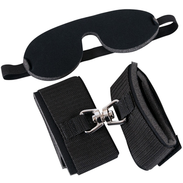 Bad Kitty Bondage Kit, черный, Набор для бондажа, наручники и маска
