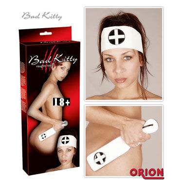 Bad Kitty Nurse Paddle Mit Stirnband, Комплект со шлепалкой