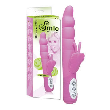 Smile Fancy вибратор розовый, Со стимуляцией клитора