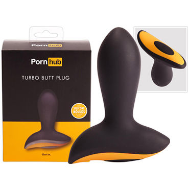Pornhub Turbo Butt Plug, черная, Анальная втулка с вибрацией