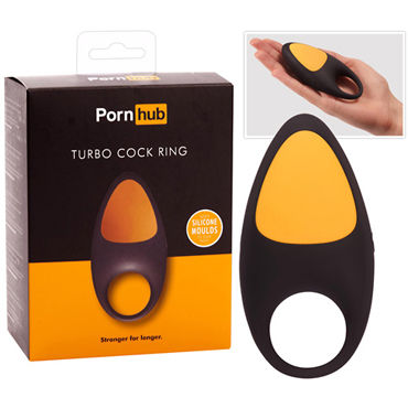 Pornhub Turbo Cock Ring, черное, Виброкольцо для пениса перезаряжаемое