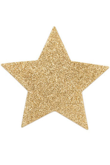 Bijoux Indiscrets Flash Star, золотые, Сверкающие наклейки на соски