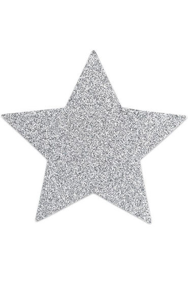 Bijoux Indiscrets Flash Star, серебряные, Сверкающие наклейки на соски