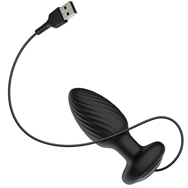 Анальная вибропробка Nexus Tornado Small, черная - С функцией вращения, на пульте управления - купить в секс шопе