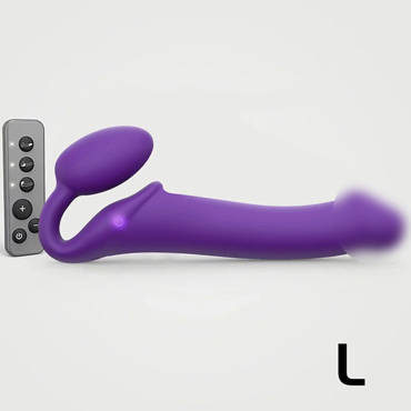 Вибрострапон Strap-On-Me с 3 моторами, фиолетовый, L, 17 см