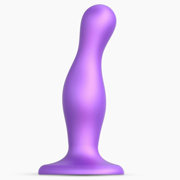 Фаллоимитатор Strap-On-Me Dildo Plug изогнутый, фиолетовый металлик M, 15,5 см