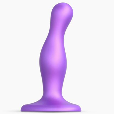 Фаллоимитатор Strap-On-Me Dildo Plug изогнутый, фиолетовый металлик S, 14,5 см     
