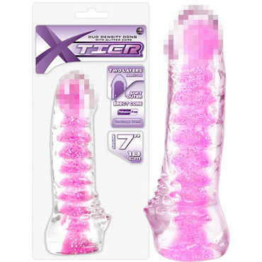 NMC Xtier Dildo 18 см, розовый, Фаллоимитатор двухслойный